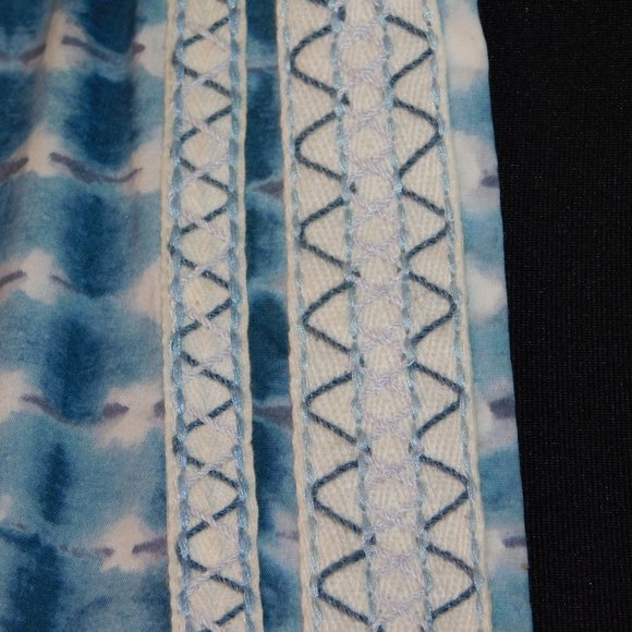 Tory Burch Blue Sonda Tie-Dye Stretch Tunic Mini Dress Size 2 Tunic Caftan Boho - Picture 5 of 13